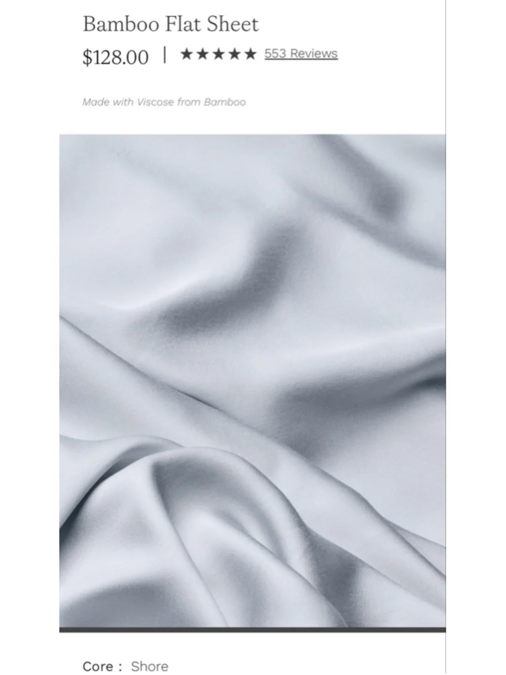 New Cozy Earth Bamboo Flat Sheet Light Shore Blue Queen